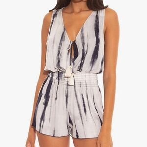 NWT Becca smocked tie dye romper size Large